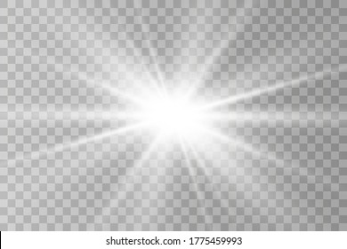Glow light effect. Star burst with sparkles.Sun. Vector illustration