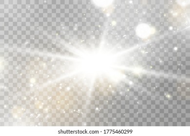 Glow light effect. Star burst with sparkles.Sun. Vector illustration