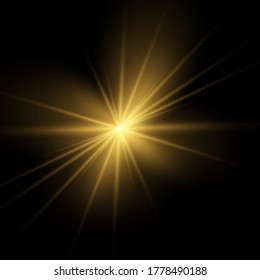 Glow light effect. Star burst with sparkles.Sun