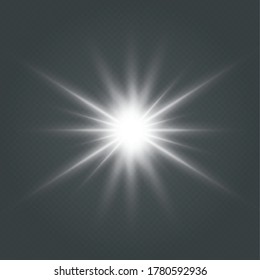 Glow light effect. Star burst with sparkles.Sun. Transparent glow light effect. Star burst with sparkles.