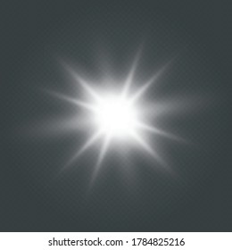 Glow light effect. Star burst with sparkles. Transparent shine gradient glitter, bright flare. 