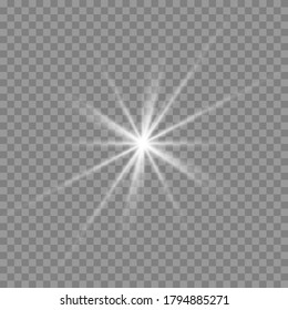 Glow light effect. Star burst with sparkles.Sun. Vector illustration