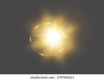 Glow light effect. Star burst with sparkles.Sun.