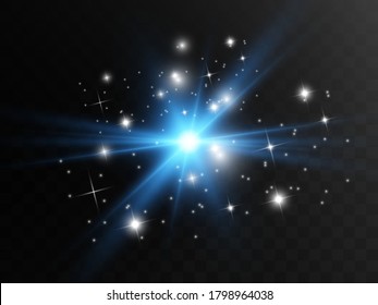 Glow light effect. Star burst with sparkles.Sun. Vector illustration