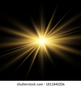 Glow light effect. Star burst with sparkles. Sun. Vector illustration