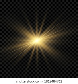 Glow light effect. Star burst with sparkles. Sun. Vector illustration