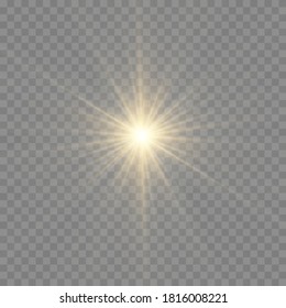 Glow light effect. Star burst with sparkles.Sun.
