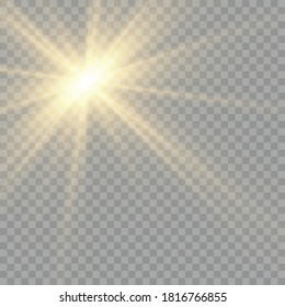 Glow light effect. Star burst with sparkles.Sun. Vector illustration