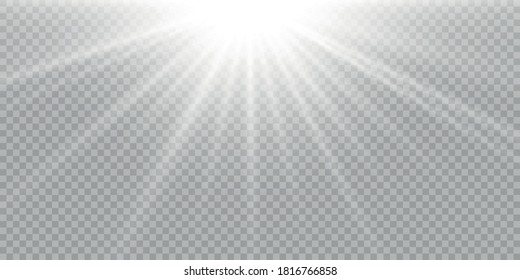 Lichteffekt. Stern brach mit Funkeln aus.Sonne. Vektorgrafik