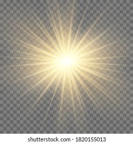 Glow light effect. Star burst with sparkles.Sun.