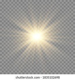 Glow light effect. Star burst with sparkles.Sun.