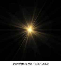 Glow light effect. Star burst with sparkles.Sun