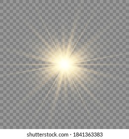 Glow light effect. Star burst with sparkles.Sun.
