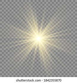 Glow light effect. Star burst with sparkles.Sun.
