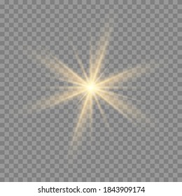 Glow light effect. Star burst with sparkles.Sun.