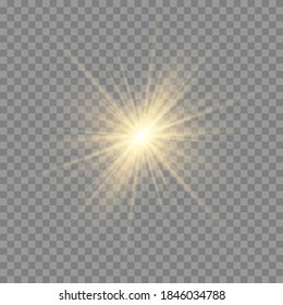Glow light effect. Star burst with sparkles.Sun.
