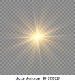 Glow light effect. Star burst with sparkles.Sun.