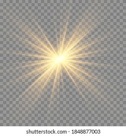 Glow light effect. Star burst with sparkles.Sun.