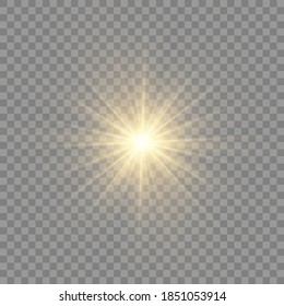 Glow light effect. Star burst with sparkles.Sun.