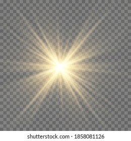 Glow light effect. Star burst with sparkles.Sun.