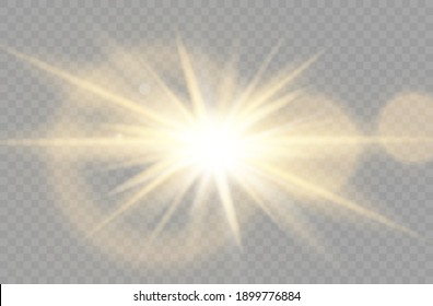 Lichteffekt. Stern brach mit Funkeln aus.Sonne.
