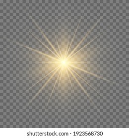 Glow light effect. Star burst with sparkles.Sun.