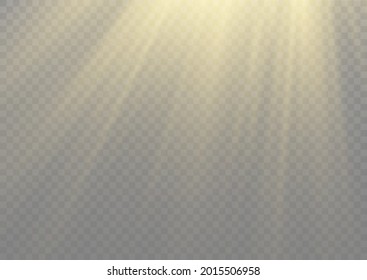 Efecto luminoso. Las estrellas arden de chispas. Sol.