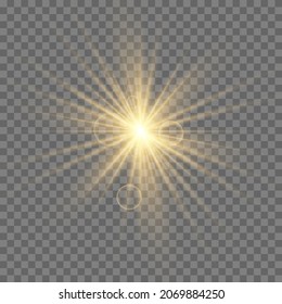 Glow light effect. Star burst with sparkles.Sun.