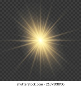 Efecto luminoso. Estrella reventó con chispas.Sol.