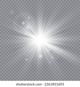 Glow light effect. Star burst with sparkles. Sun. Vector illustration.