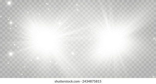 Glow light effect. Star burst with sparkles.Sun.