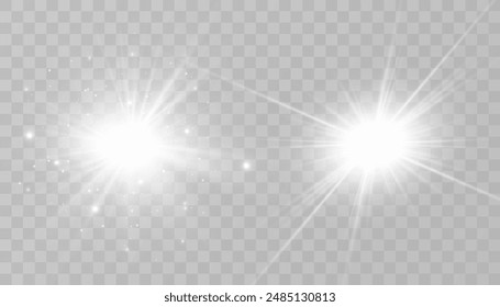 Glow light effect. Star burst with sparkles.Sun