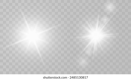 Glow light effect. Star burst with sparkles.Sun