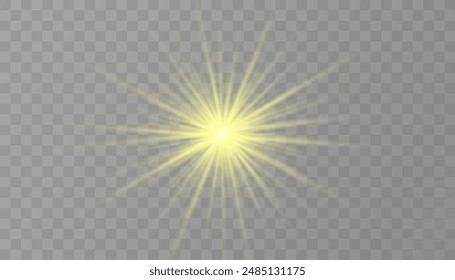 Glow light effect. Star burst with sparkles.Sun