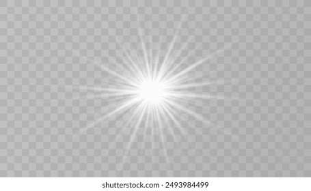 Glow light effect. Star burst with sparkles.Sun.
