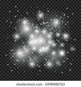 Glow light effect. Star burst with sparkles. Sparkling magic dust particles