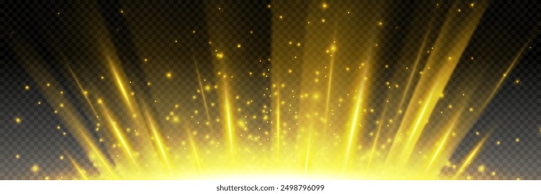 Glow light effect. Star burst with sparkles. Sun.	