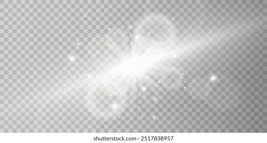 Efeito de luz de brilho. Estrela explode com brilhos.Sol.