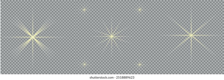 Efeito de luz de brilho. Estrela explode com brilhos.Sol.