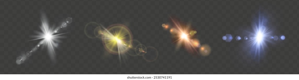 Glow light effect. Star burst with sparkles. sunlight