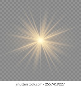 Glow light effect. Star burst with sparkles.Sun.
