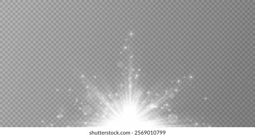 Glow light effect. Star burst with sparkles.Sun.