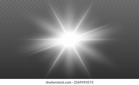 Glow light effect. Star burst with sparkles. Vector transparent sunlight special lens flare light effect. Stellar Radiance. Glowing Stars with a Sparkling Starlight Effect.