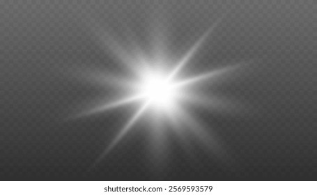 Glow light effect. Star burst with sparkles. Vector transparent sunlight special lens flare light effect. Stellar Radiance. Glowing Stars with a Sparkling Starlight Effect.