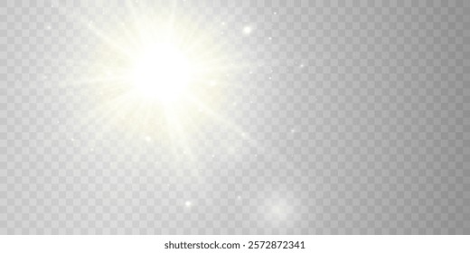 Glow light effect. Star burst with sparkles.Sun.	