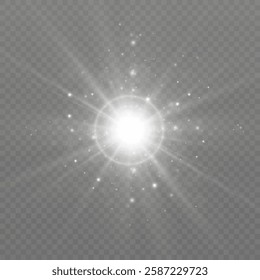 Glow light effect. Star burst with sparkles.Sun.