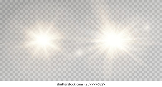 Glow light effect. Star burst with sparkles.Sun.