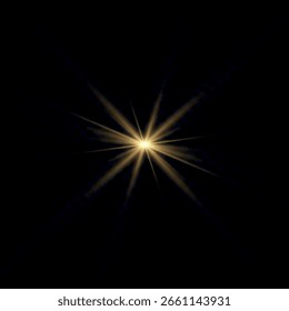 Efecto de luz brillante. Estrella estalló con destellos. Sol.