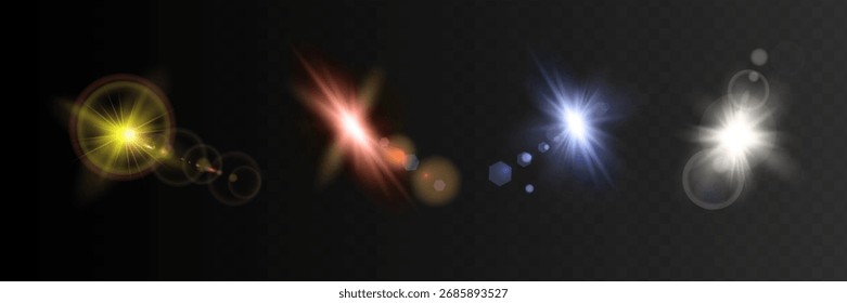 Glow light effect. Star burst with sparkles. sunlight.