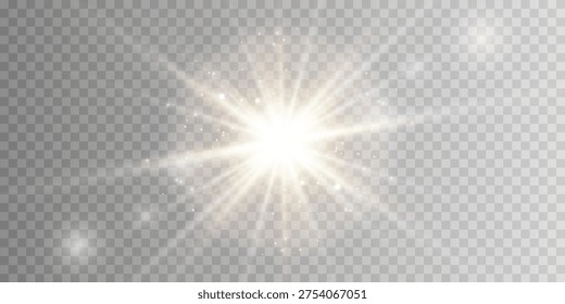 Glow light effect. Star burst with sparkles.Sun.